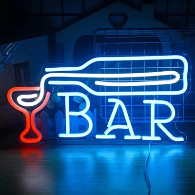 Cartellu ô neon di testu a barra